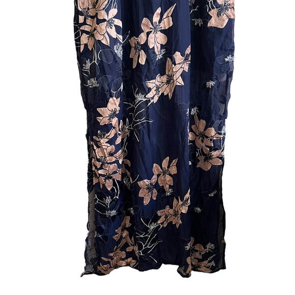 Lulus Moonflower Navy Blue Velvet Floral Print Maxi Dress - Picture 7 of 10